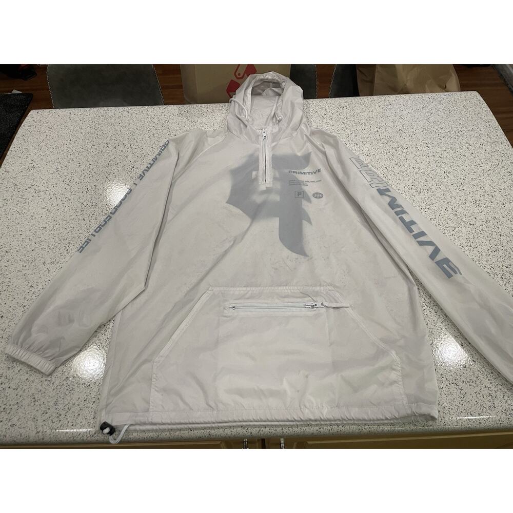 Primitive Skateboarding Rain Jacket Cover White Size Large